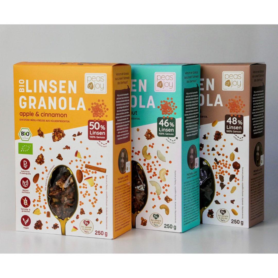 peas of joy Bio Linsen-Granola Müsli aus Linsen